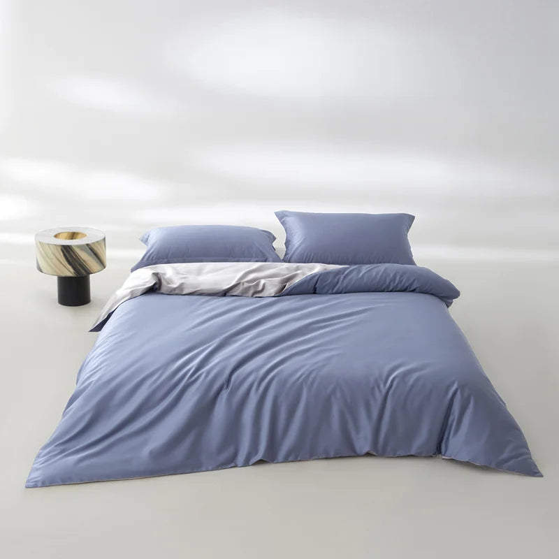 Titre : Housse de couette en coton égyptien unie, 100 % coton