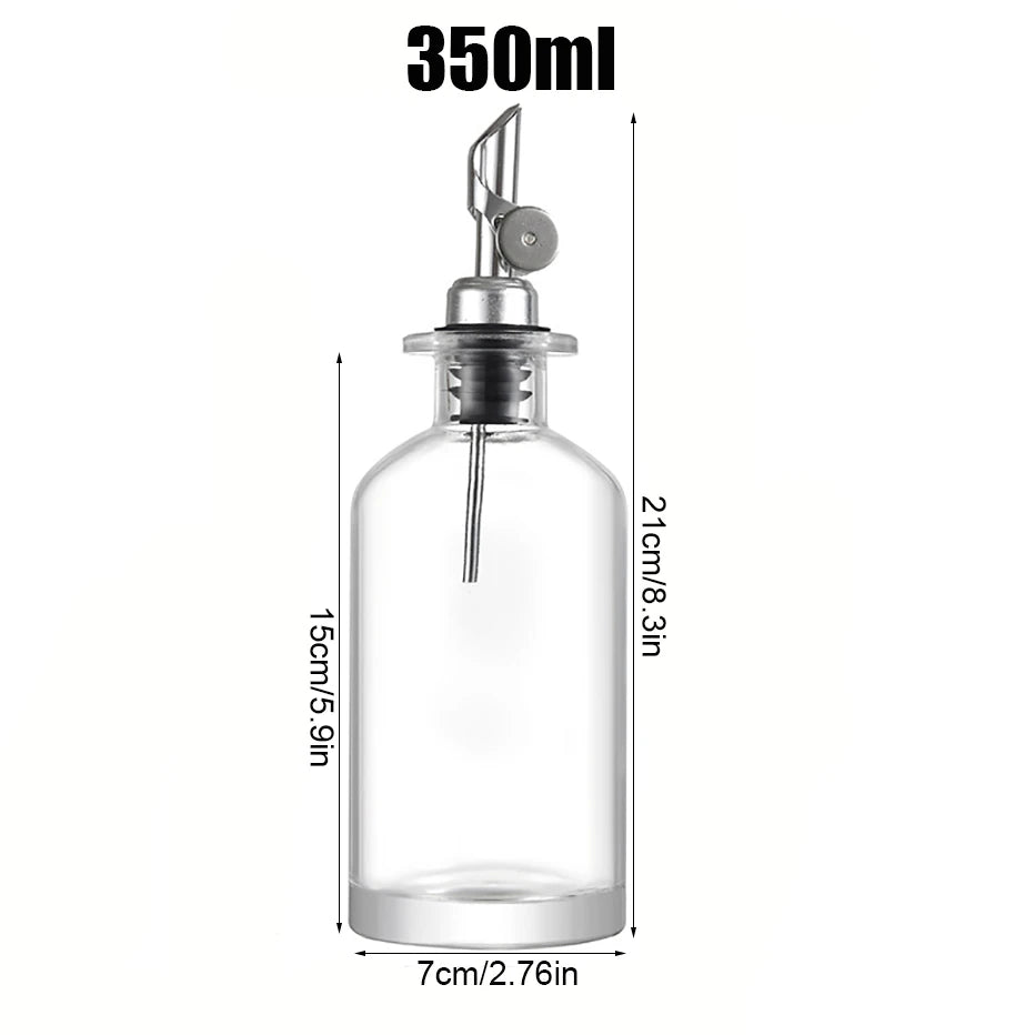 outeille distributeur d'huile d'olive en verre avec bec verseur en métal, distributeur d'huile et vinaigre, bec verseur avec contrepoids, distributeur de sirop de café avec plateau