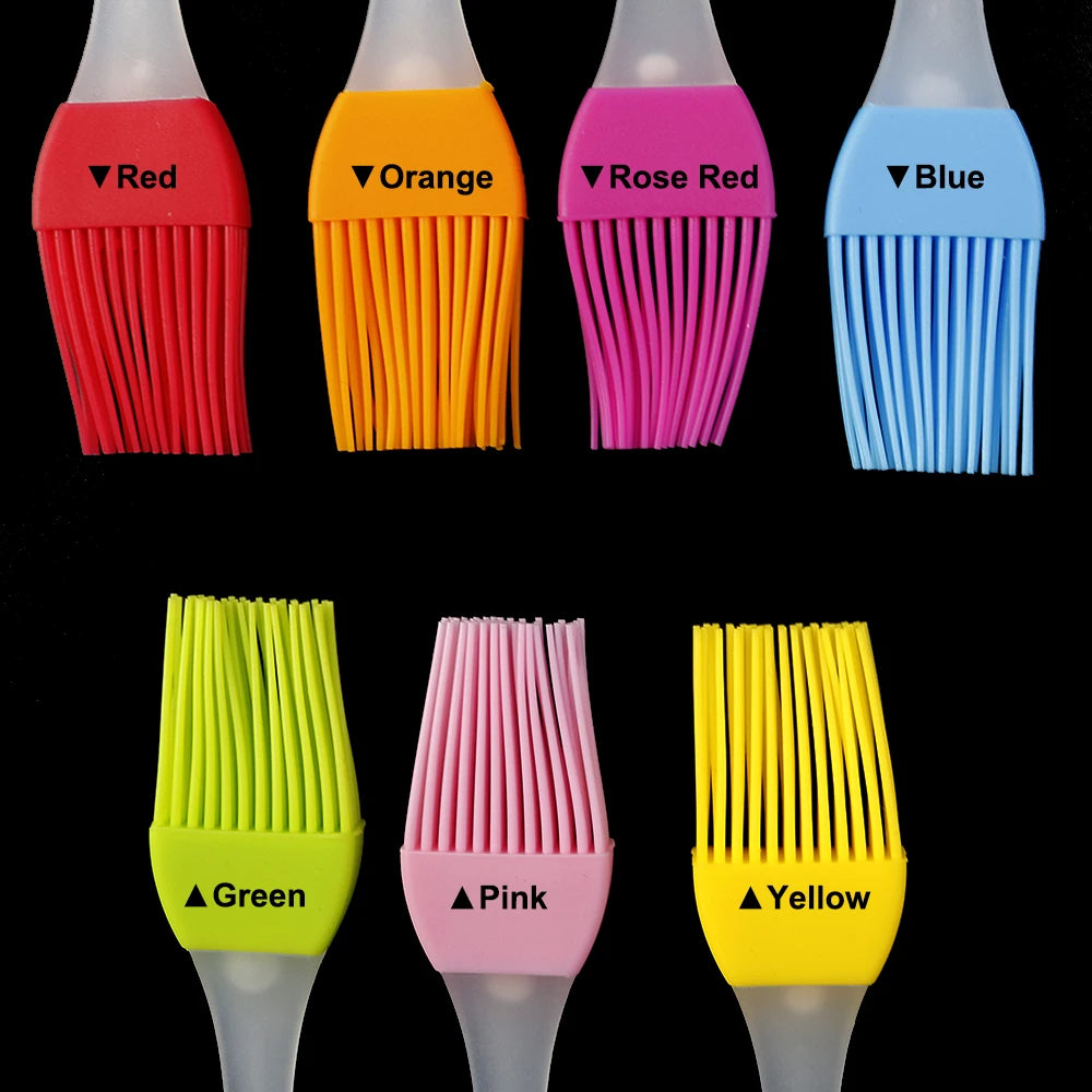 Pinceau en silicone alimentaire 7 couleurs pour badigeonner, barbecue, cuisson au four, pain, pâtisserie et huile – Ustensile de cuisine haute température