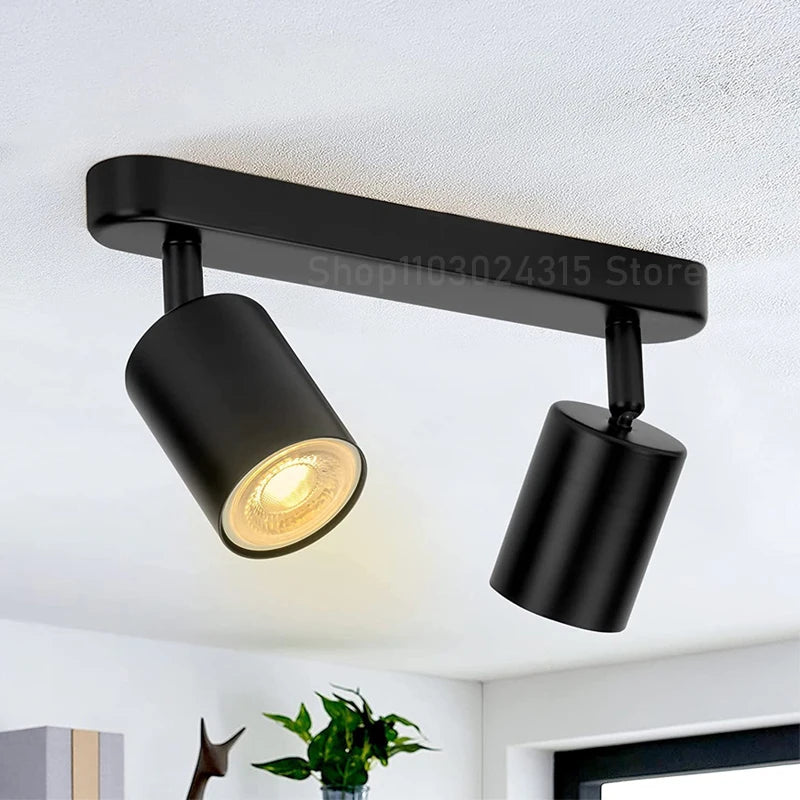 Projecteur LED GU10 dimmable - Projecteur mural de fond pour magasin de vêtements, spot sur rail 7W 12W, projecteur de plafond en saillie AC 220V