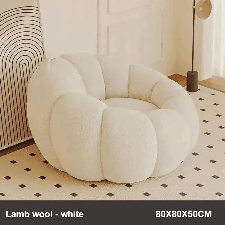 Canapé citrouille relax, fauteuil individuel de style nordique, garnissage en microbilles, doux et confortable, ensemble de canapé pour la maison, le salon, le balcon et la chambre
