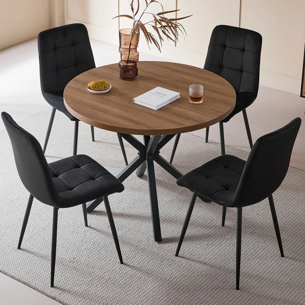 Lot de 2/4/6 chaises de salle à manger en velours modernes, minimalistes et multifonctionnelles, pieds en métal, pour salle à manger, bureau à domicile et sièges de visiteurs