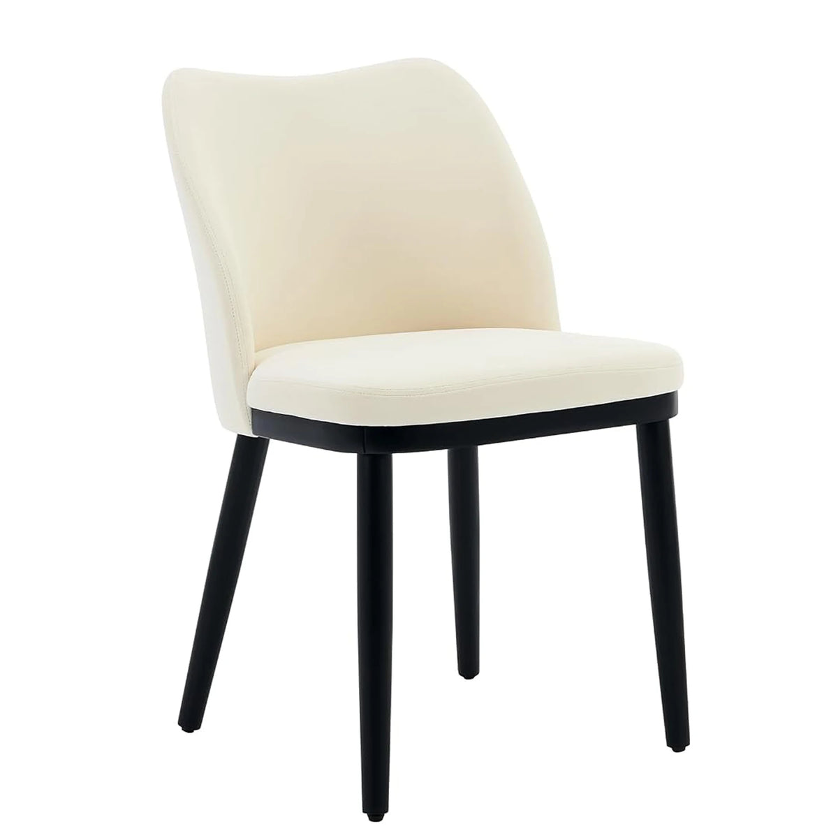 Chaises de cuisine et salle à manger en tissu de style scandinave moderne avec pieds en bois pour bureau, cuisine et salon (lot de 2)
