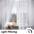 Rideaux en voilage de tulle blanc uni, voilages luxueux en chiffon transparent pour chambre et salon, habillage de fenêtre aérien et léger pour la décoration