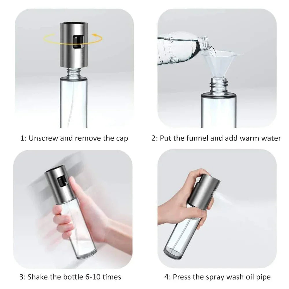 Pulvérisateur d'huile en verre avec pompe anti-fuites - Bouteille spray pour huile d'olive, vinaigre et condiments - Distributeur et spray d'assaisonnement pour cuisine, barbecue, air fryer et grillades