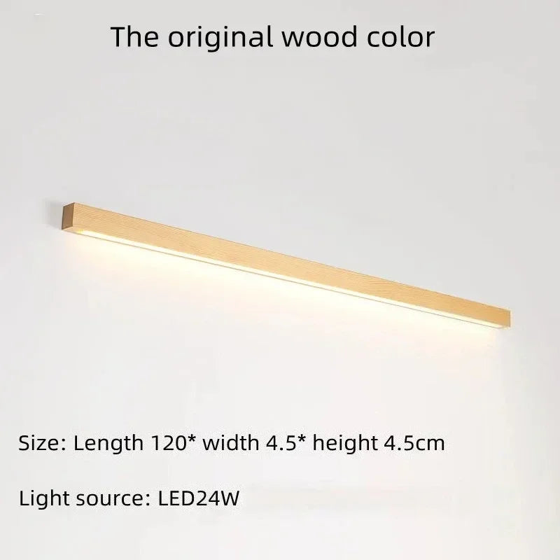 Applique murale en tasseaux de bois style japonais MAISU - Lampe suspension longue et minimaliste pour salon, chambre, couloir et décoration d'intérieur