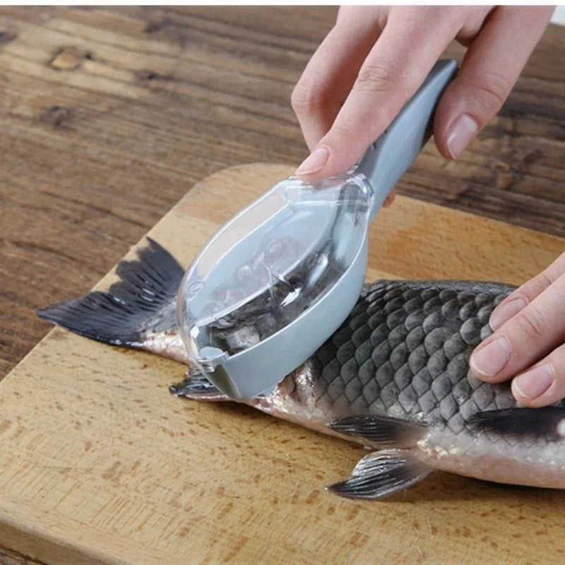 Écailler à poisson ménager avec couvercle, grattoir à écailles de poisson, décapeur manuel d'écailles, brosse pour outils de pêche