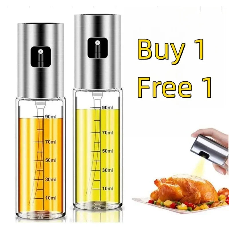 Pulvérisateur d'huile en verre avec pompe anti-fuites - Bouteille spray pour huile d'olive, vinaigre et condiments - Distributeur et spray d'assaisonnement pour cuisine, barbecue, air fryer et grillades