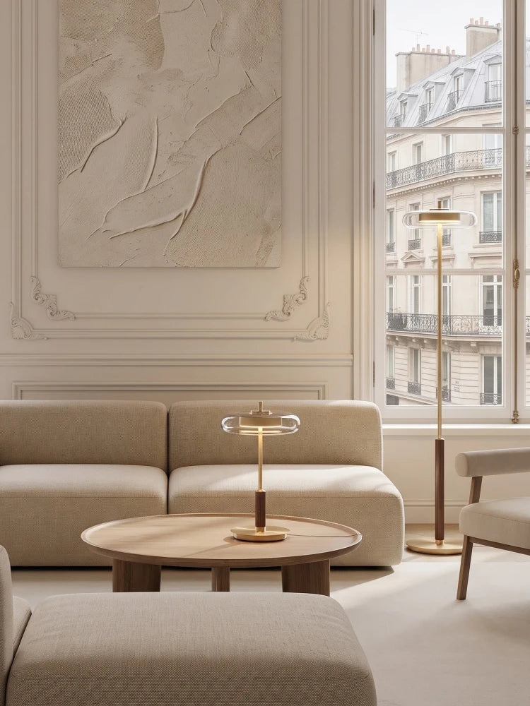 Lampadaire rétro moderne en verre et métal doré de luxe - Design artistique en forme de champignon pour salon, chambre, chevet et bureau, lampe de table