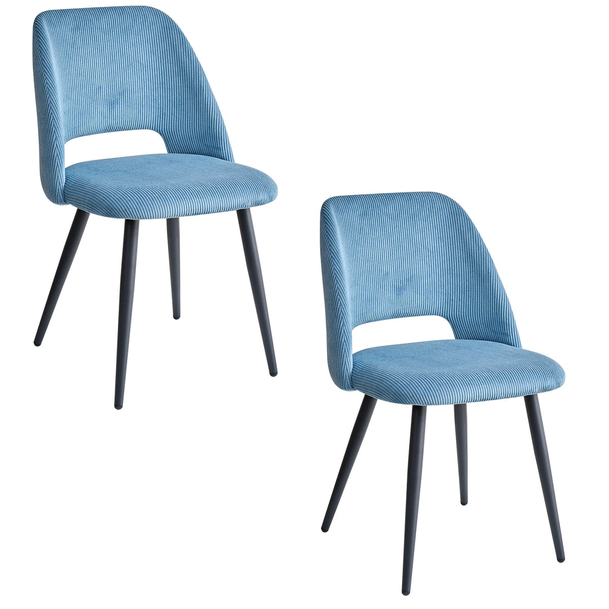 Lot de 2/4/6 chaises de salle à manger modernes et minimalistes en velours côtelé - Durables, faciles à nettoyer, pour cuisine et salle à manger
