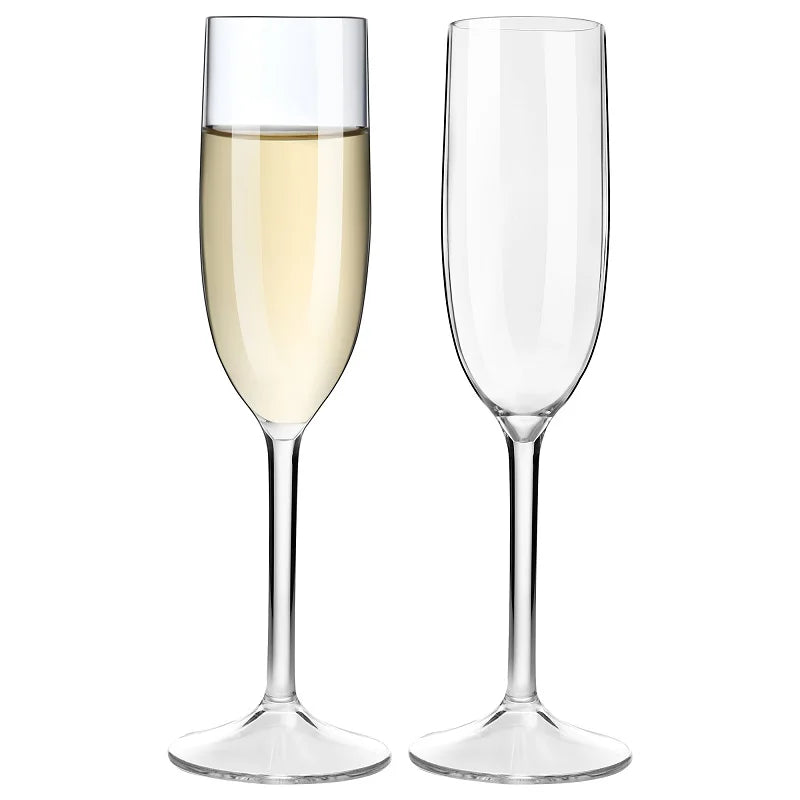 Lot de 2/4 flûtes à champagne incassables MICHLEY - Verres à vin pétillant en plastique Tritan pour mariage, fête, pique-nique et bar