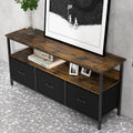 Meuble TV commode avec 3 tiroirs en tissu, meuble télé pour télévision jusqu'à 55 pouces, 120 x 30 x 57 cm