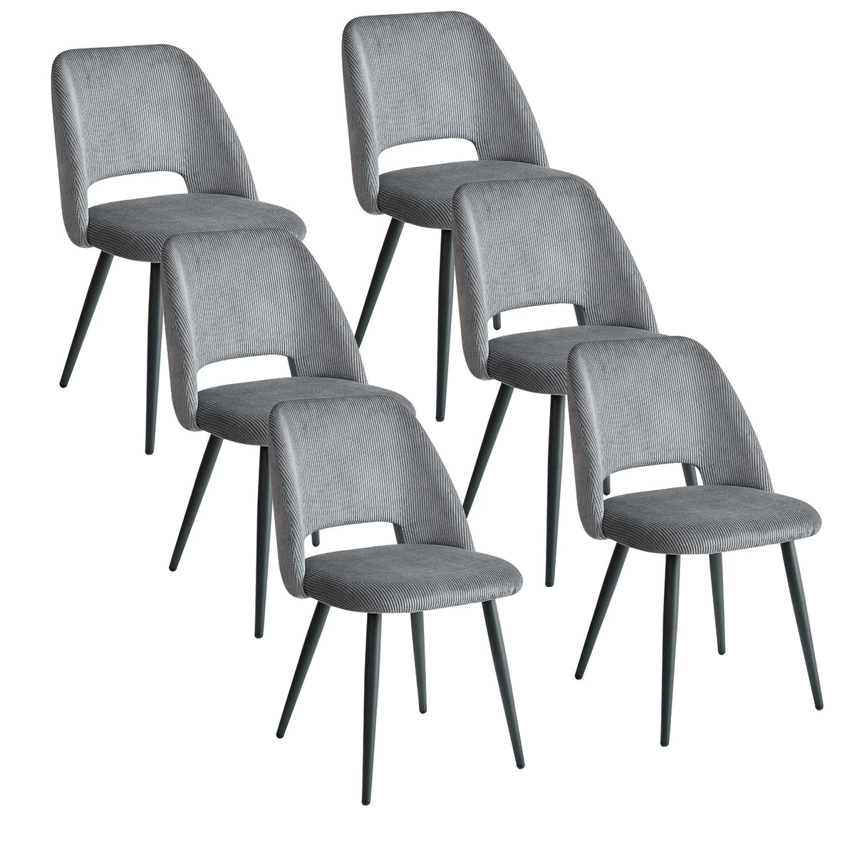 Lot de 2/4/6 chaises de salle à manger modernes et minimalistes en velours côtelé - Durables, faciles à nettoyer, pour cuisine et salle à manger
