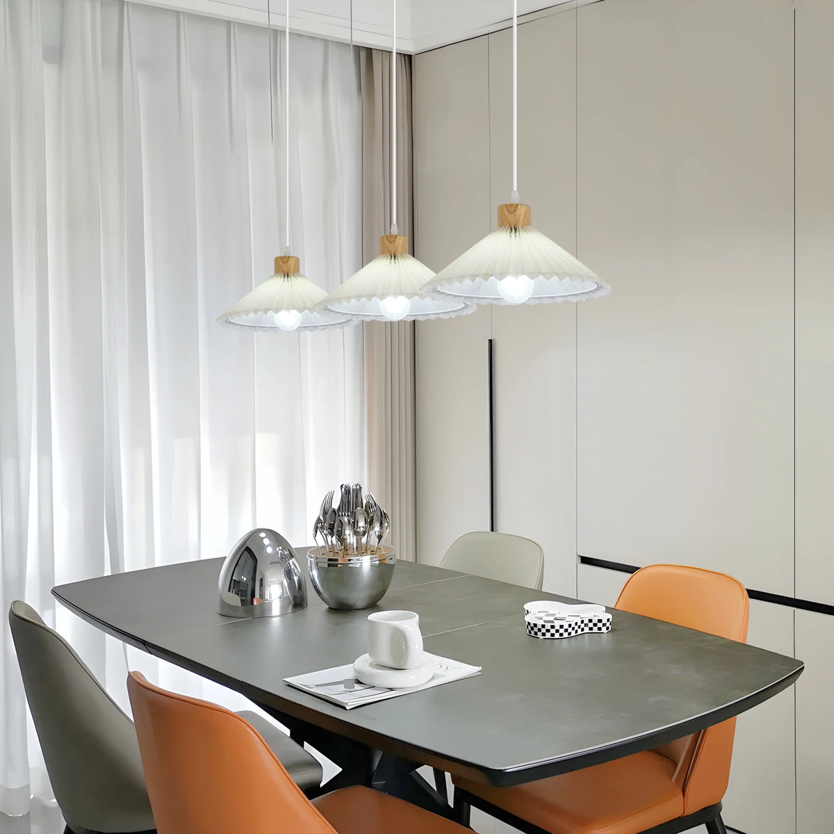 Abat-jour de rechange vintage et rétro pour lustre - Abat-jour à installation facile pour douille E27 avec bague d'adaptation (sans ampoule), pour suspension de plafond et lampe de table, abat-jour d'éclairage décoratif