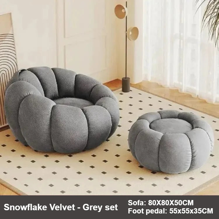 Canapé citrouille relax, fauteuil individuel de style nordique, garnissage en microbilles, doux et confortable, ensemble de canapé pour la maison, le salon, le balcon et la chambre