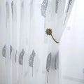 Rideau voile en tulle transparent blanc motif arbre (1 pièce) pour salon, balcon et chambre, voilage brodé moderne et translucide pour fenêtre