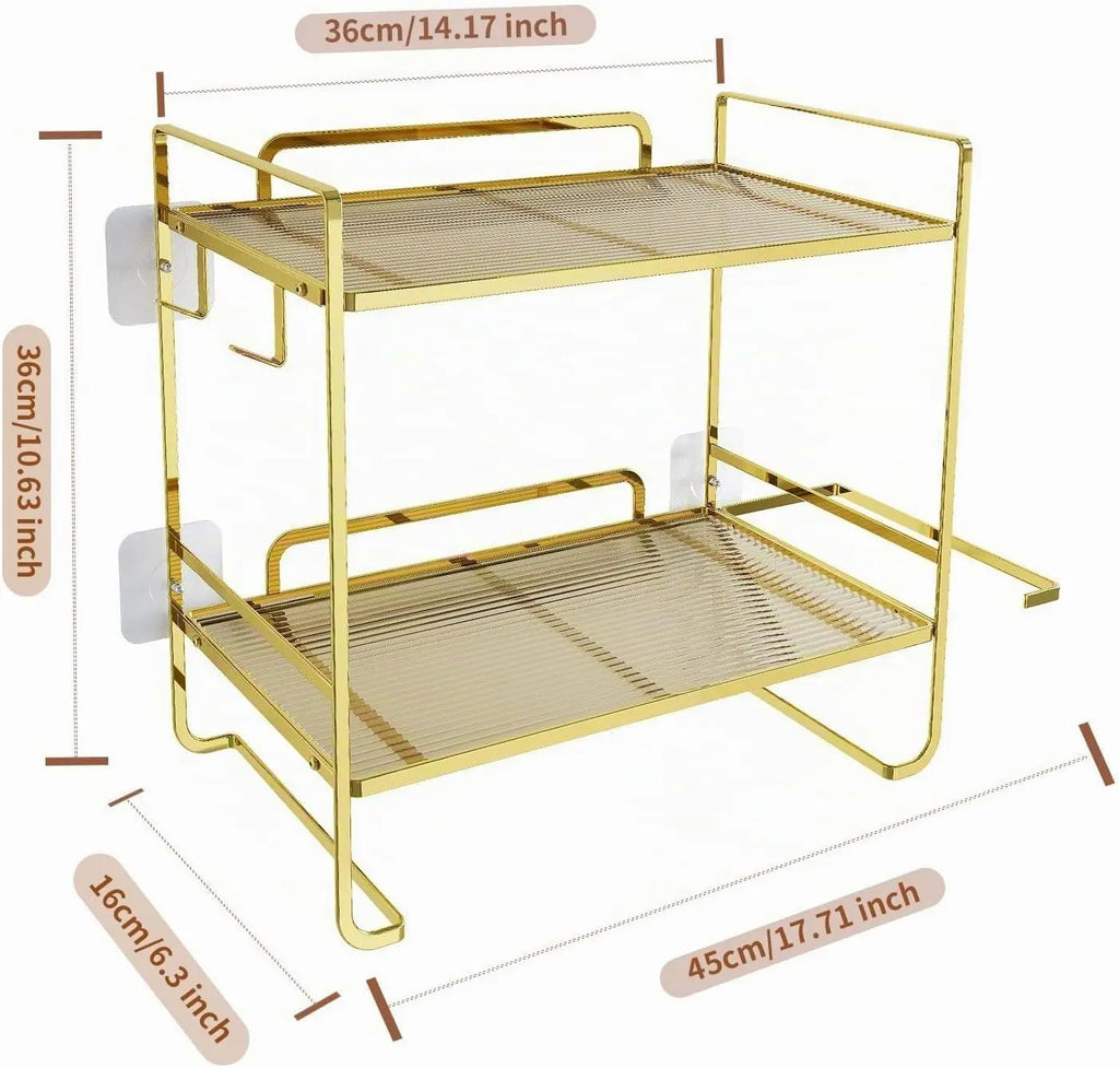 Étagère de Rangement 2 Niveaux au-dessus des Toilettes