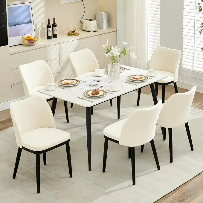 Chaises de cuisine et salle à manger en tissu de style scandinave moderne avec pieds en bois pour bureau, cuisine et salon (lot de 2)