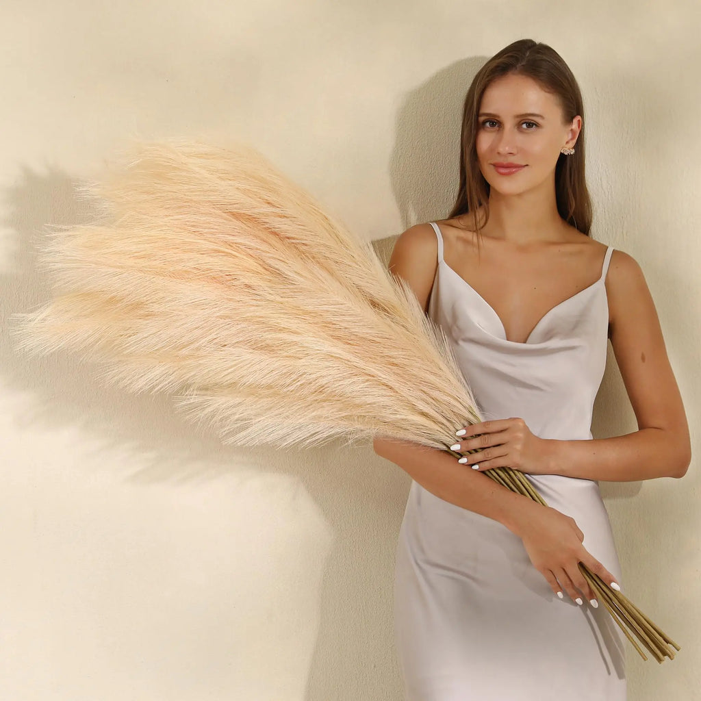 1/3/5pcs Fluffy Artificial Pampas Grass 97cm Boho Decor Flowers Bedroom Decor for Floor Vase Filler Farmhouse Home Wedding Decor