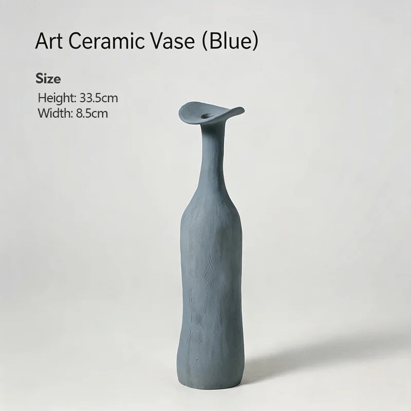 Wabi-Sabi-Style Scenery: Dezhen High-End Ceramic Vase for Home Flower Arrangements,Decorative Piece,and Living Room Ornament