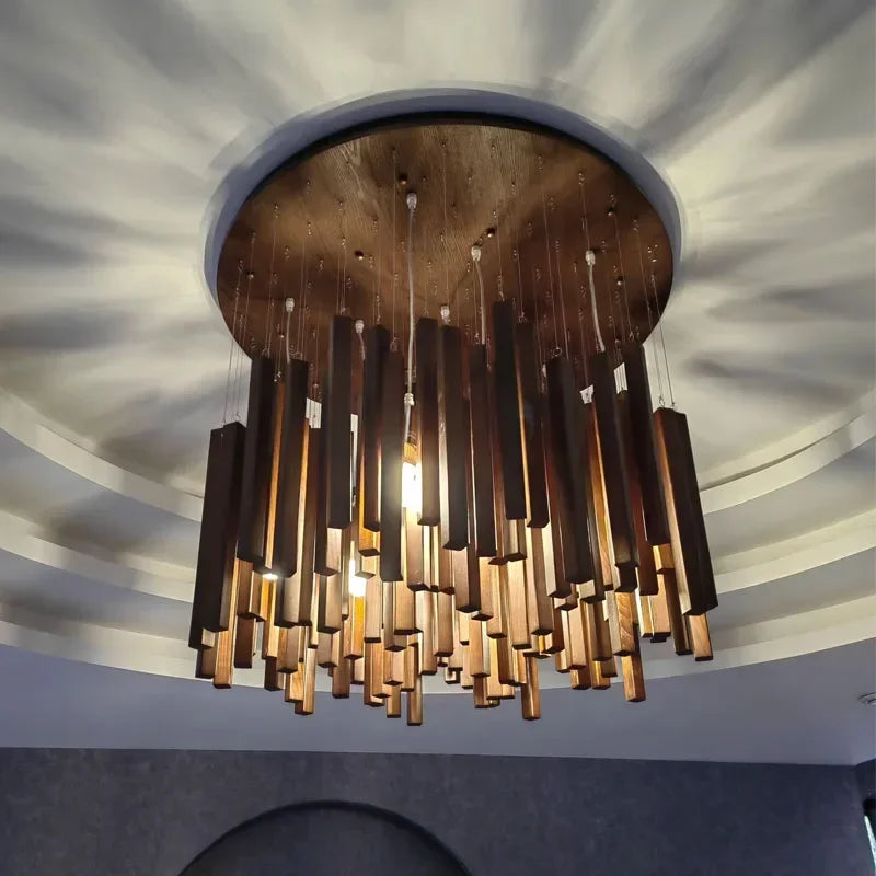 Plafonnier en bois, lustre de plafond