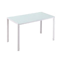 Table à manger rectangulaire pour 4 personnes, 120 x 60 x 75 cm, table de cuisine avec plateau en verre trempé
