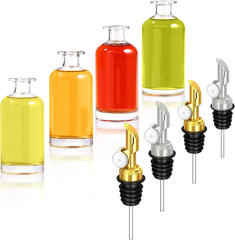 outeille distributeur d'huile d'olive en verre avec bec verseur en métal, distributeur d'huile et vinaigre, bec verseur avec contrepoids, distributeur de sirop de café avec plateau