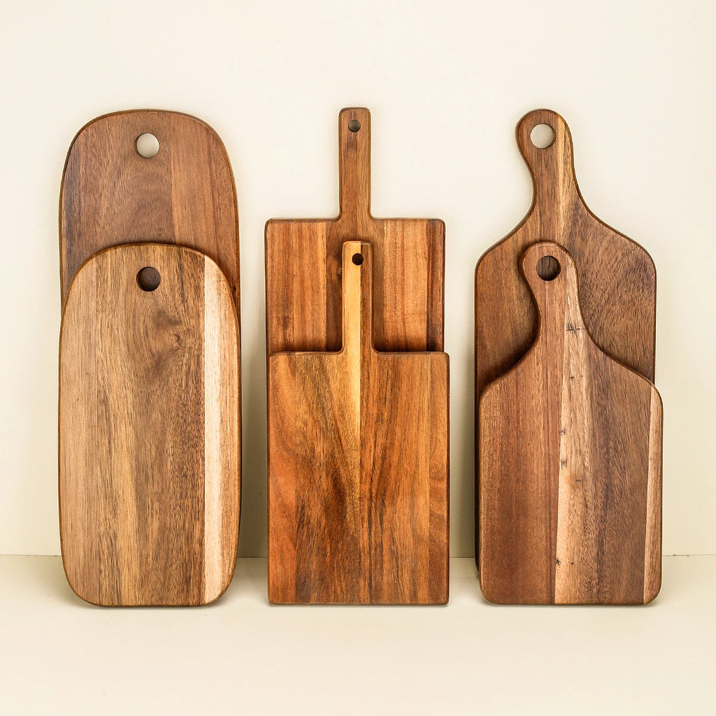 1PC-Acacia Wood Cutting Board Creative Solid Wood Bread Board Western Steak Board Baking Dessert Tray Irregular Chopping Board