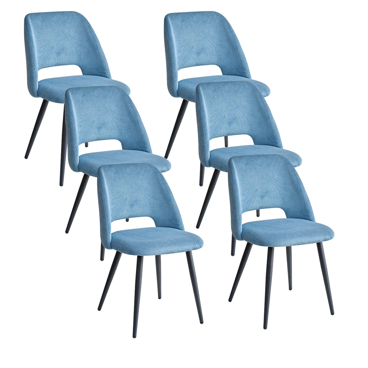 Lot de 2/4/6 chaises de salle à manger modernes et minimalistes en velours côtelé - Durables, faciles à nettoyer, pour cuisine et salle à manger