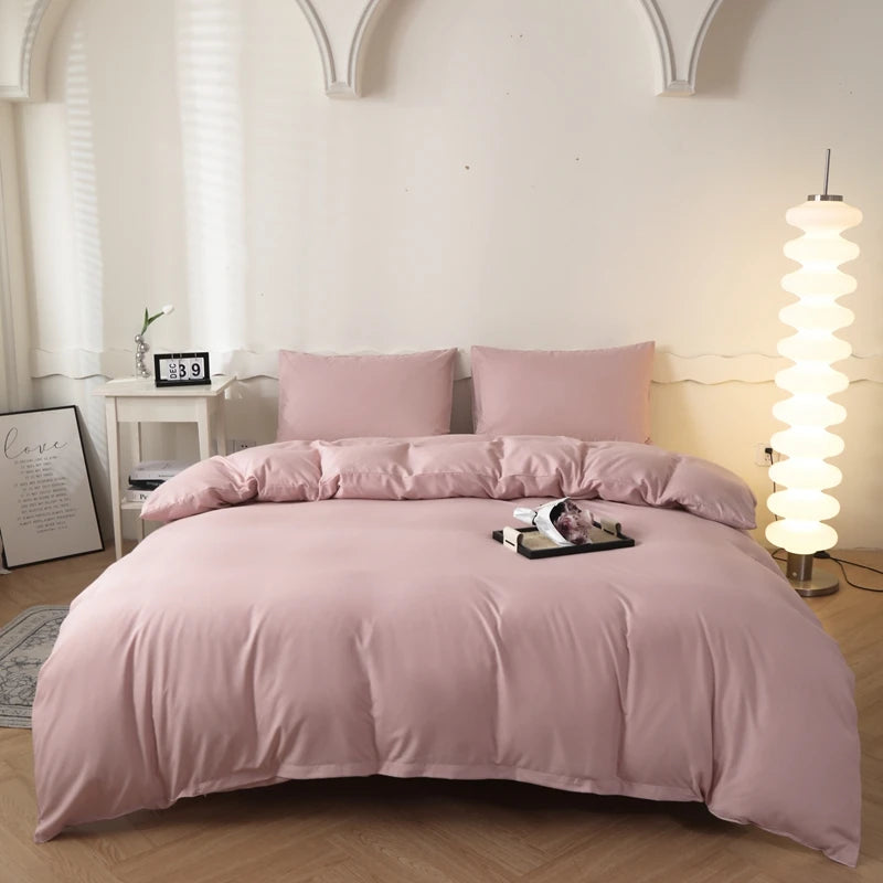 Housse de couette unie 100 % coton lavé