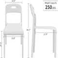 Chaises de salle à manger empilables (lot de 1 à 4), chaises de cuisine modernes en plastique avec pieds en métal, assemblage facile et imperméables