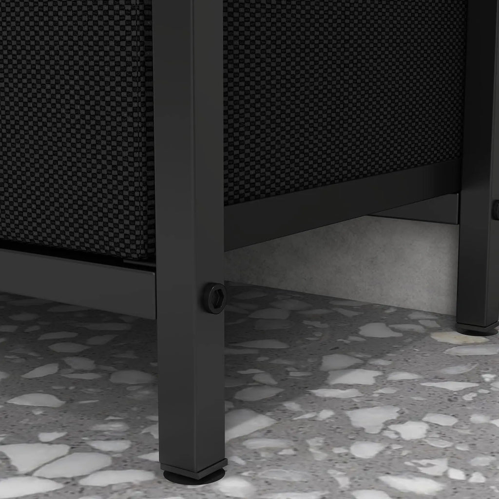 Meuble TV commode avec 3 tiroirs en tissu, meuble télé pour télévision jusqu'à 55 pouces, 120 x 30 x 57 cm