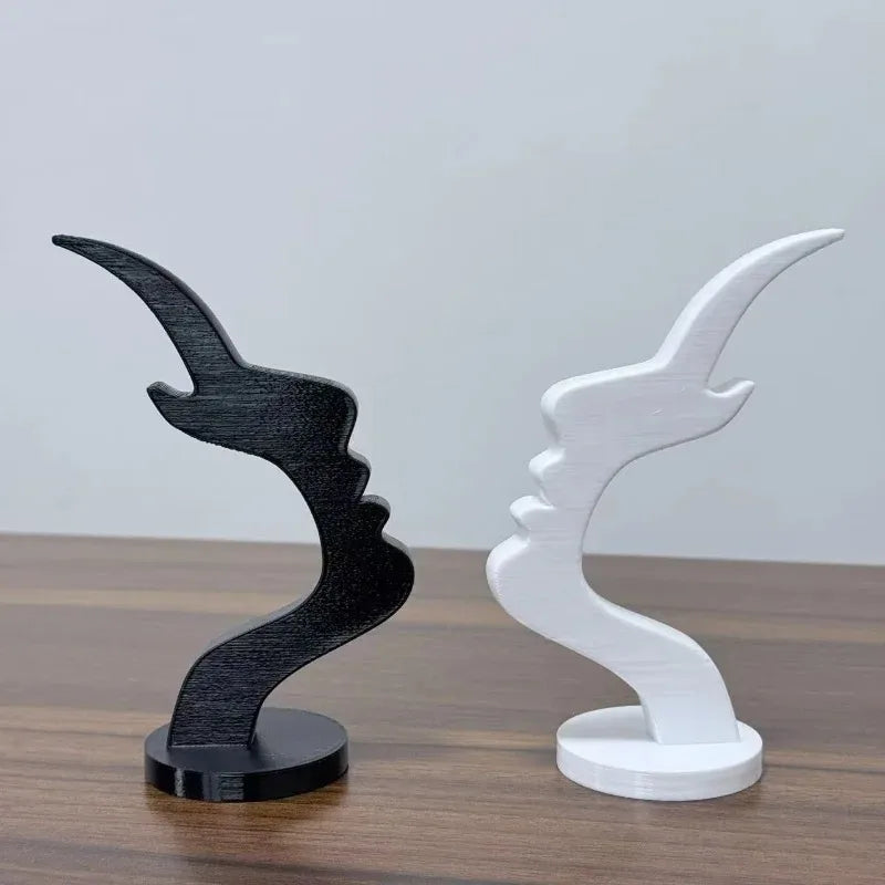 Support de lunettes visage de profil en impression 3D - Porte-lunettes amusant et pratique, décoration de bureau au design line art