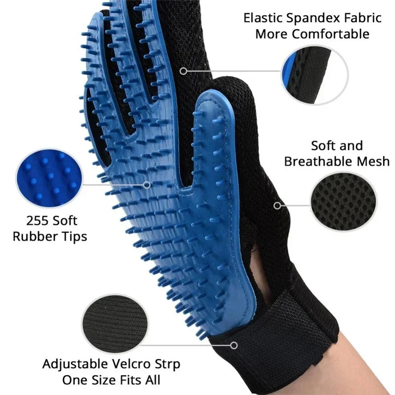Gant de toilettage pour chats et chiens, gant brosse anti-poils et anti-mue pour nettoyage et massage des animaux de compagnie