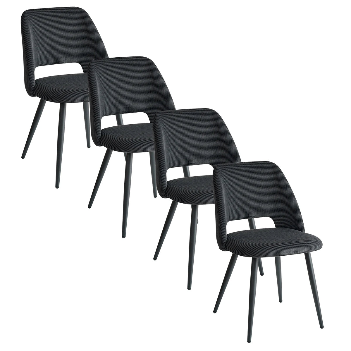 Lot de 2/4/6 chaises de salle à manger modernes et minimalistes en velours côtelé - Durables, faciles à nettoyer, pour cuisine et salle à manger