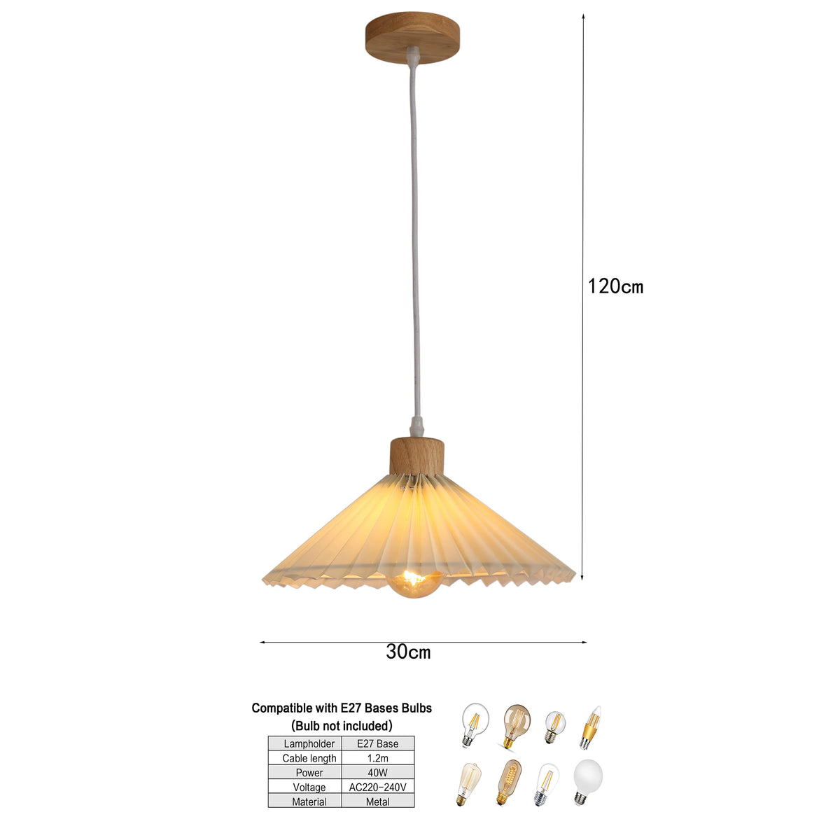 Abat-jour de rechange vintage et rétro pour lustre - Abat-jour à installation facile pour douille E27 avec bague d'adaptation (sans ampoule), pour suspension de plafond et lampe de table, abat-jour d'éclairage décoratif