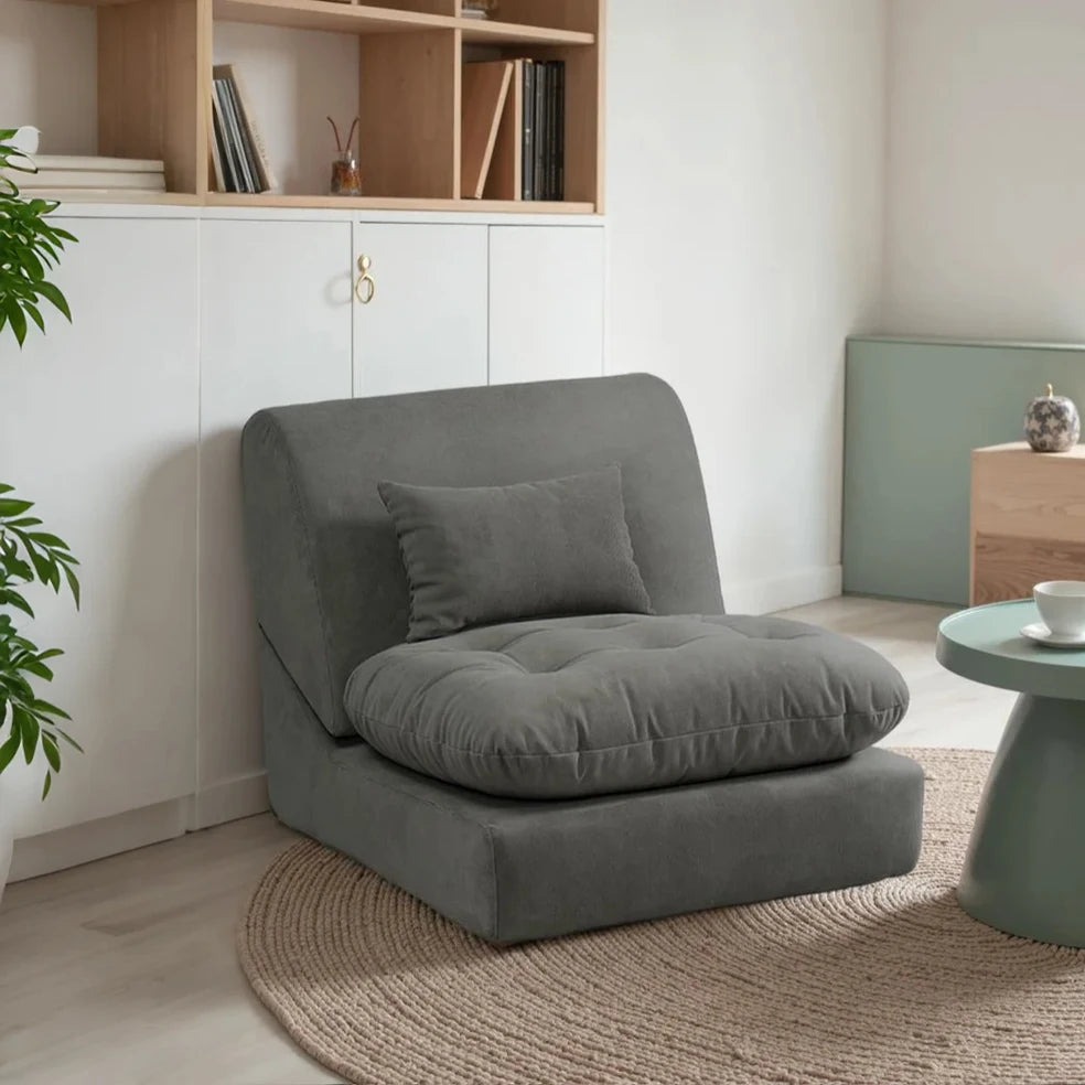 Fauteuil individuel relax pour salon et chambre, meuble tendance et confortable, fauteuil inclinable réglable en tissu doux
