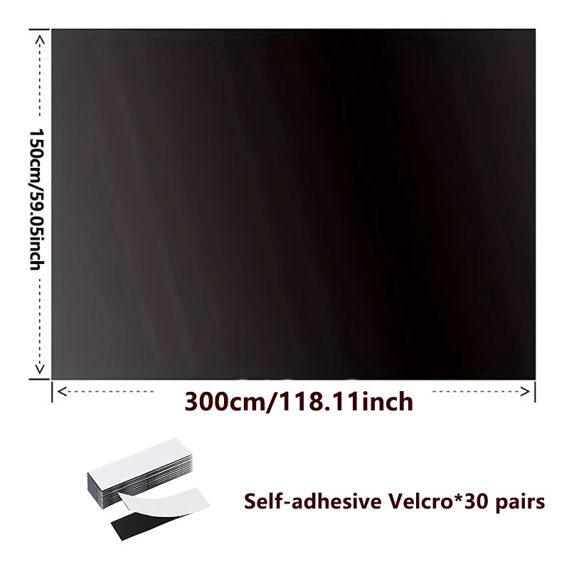 Rideau occultant 95–98 % portable et amovible pour voyage (à découper soi-même), tissu occultant effet noir complet, stores de fenêtre autoadhésifs
