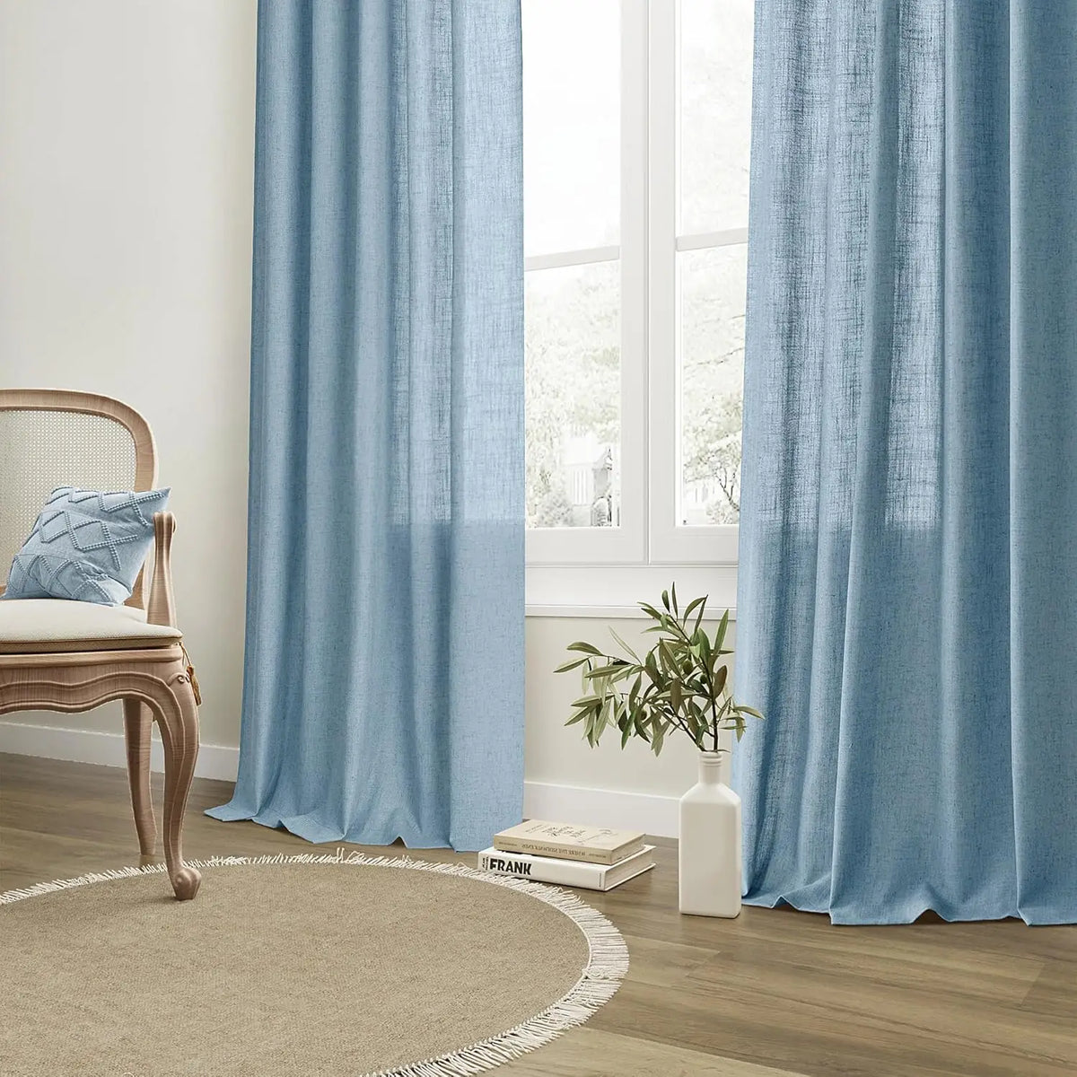 Rideau voile sur mesure hauteur 350 cm en faux lin, voilages en tulle pour fenêtres de salon et chambre, drapes et rideaux de fenêtre