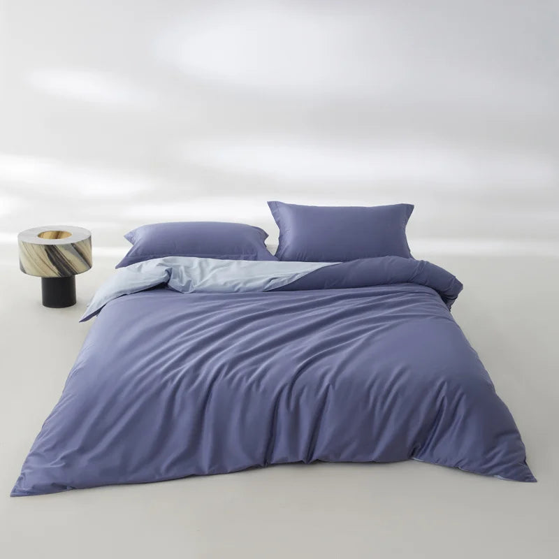 Titre : Housse de couette en coton égyptien unie, 100 % coton