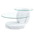 Table basse moderne et minimaliste en verre trempé, design à plusieurs niveaux avec support en MDF de haute qualité, large choix de couleurs