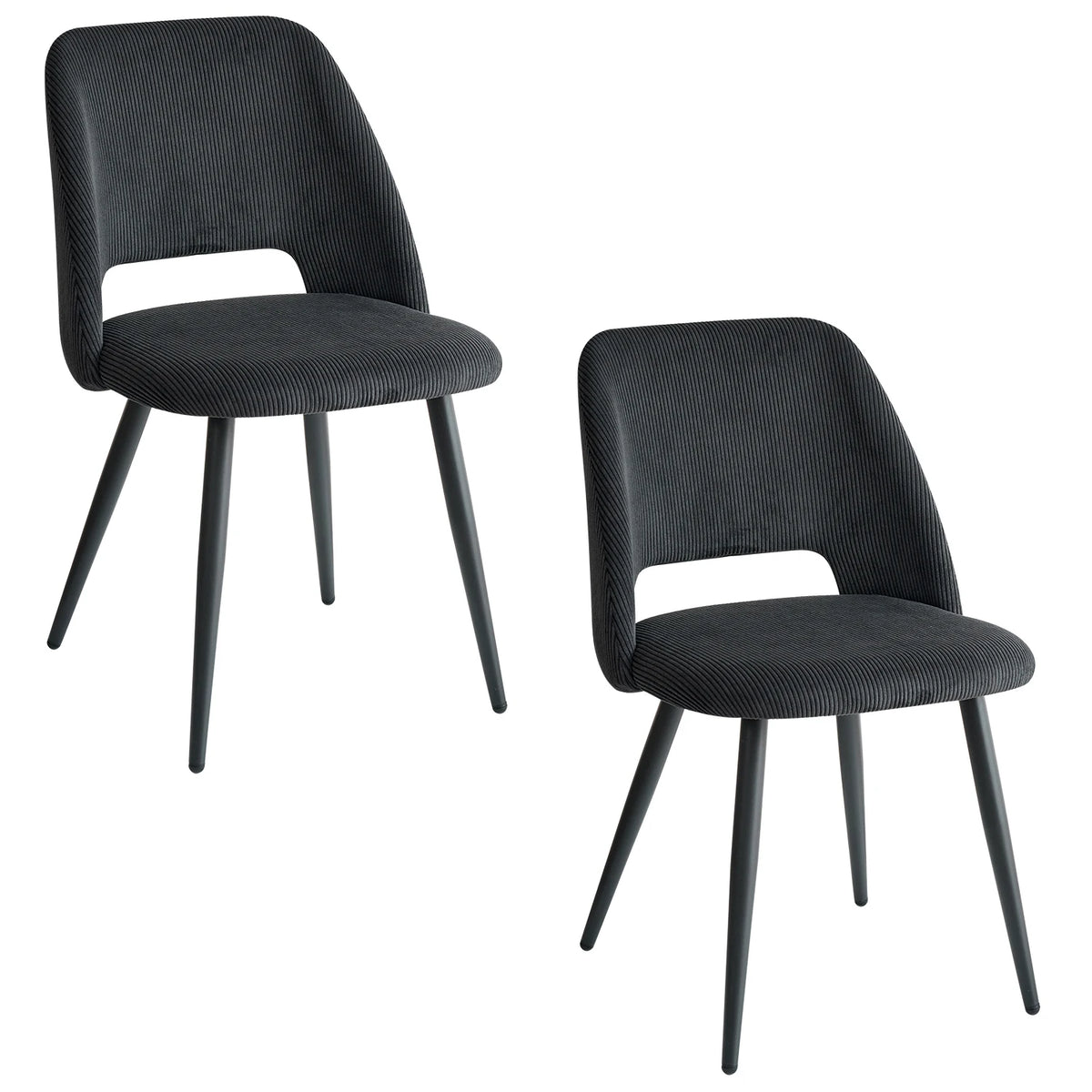 Lot de 2/4/6 chaises de salle à manger modernes et minimalistes en velours côtelé - Durables, faciles à nettoyer, pour cuisine et salle à manger