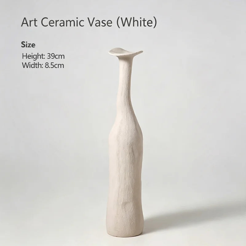 Wabi-Sabi-Style Scenery: Dezhen High-End Ceramic Vase for Home Flower Arrangements,Decorative Piece,and Living Room Ornament