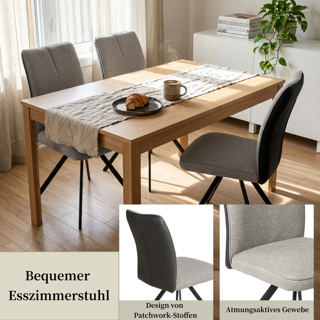 Lot de 2/4/6/8 chaises de salle à manger JIEXI, chaise rembourrée de style designer avec pieds en métal, chaise de cuisine moderne, dossier haut confortable, adaptée aux salles à manger, salons et salles de réunion