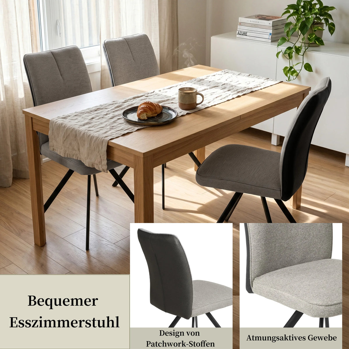 Lot de 2/4/6/8 chaises de salle à manger JIEXI, chaise rembourrée de style designer avec pieds en métal, chaise de cuisine moderne, dossier haut confortable, adaptée aux salles à manger, salons et salles de réunion