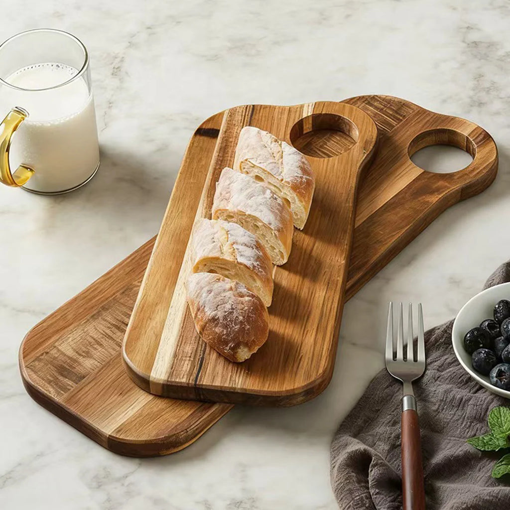 1PC-Acacia Wood Cutting Board Creative Solid Wood Bread Board Western Steak Board Baking Dessert Tray Irregular Chopping Board