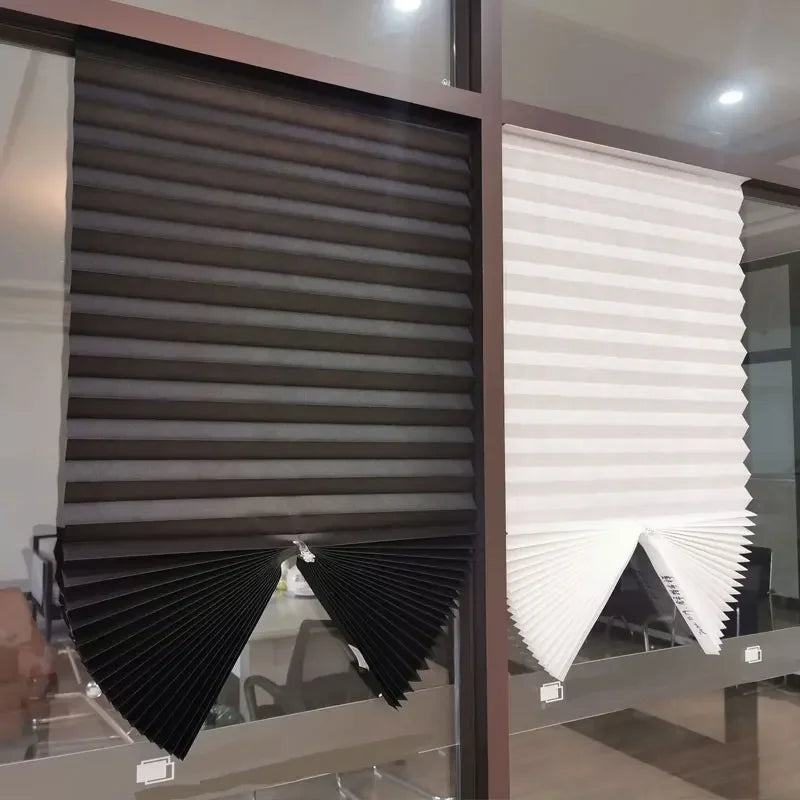 Store plissé autoadhésif pliant en non-tissé pour demi-fenêtres (1 pièce), stores pour salle de bain, balcon et salon