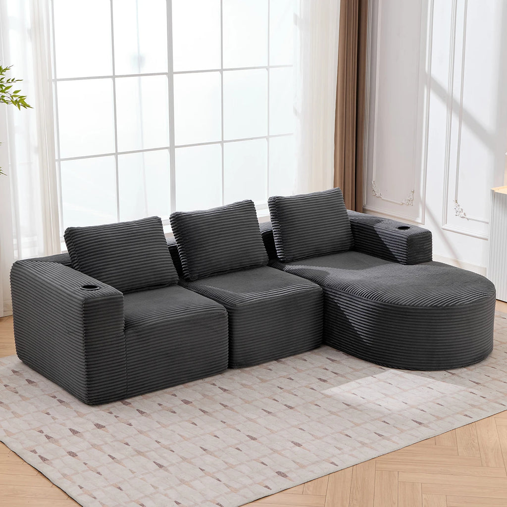 Canapé roulé comprimé sous vide, tout en coton, petit format, velours, canapé relax 3 places, design moderne et minimaliste
