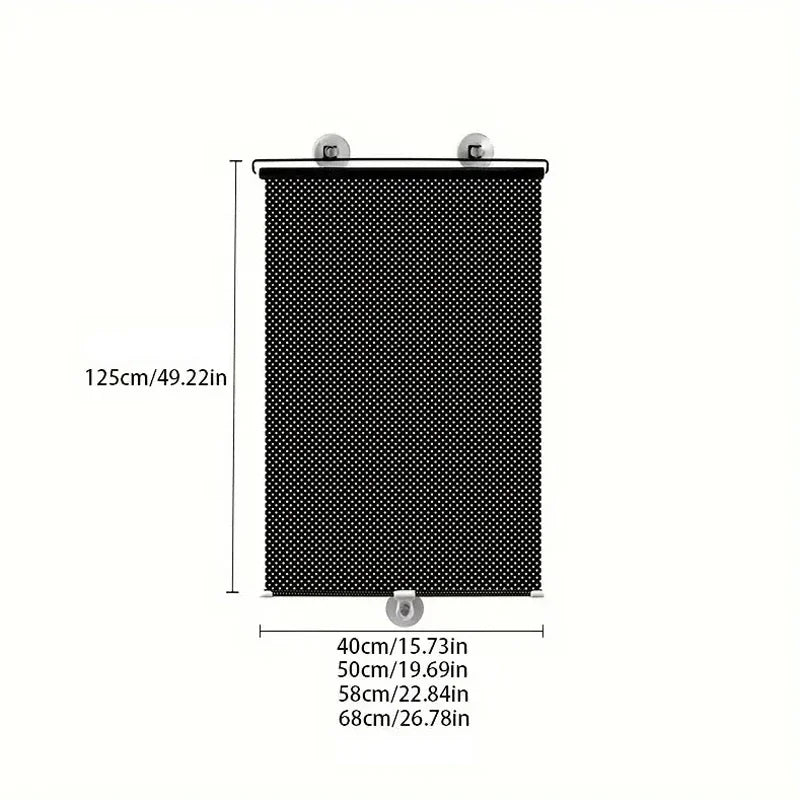 Rideau pare-soleil télescopique à ventouses, store occultant et isolant thermique pour protection solaire