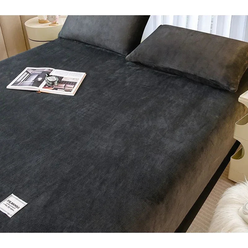 Drap-housse et housse de matelas moelleuse en polaire corail